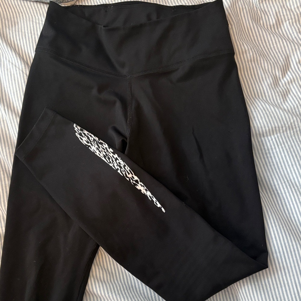 Nike Black Leggings with White Pattern